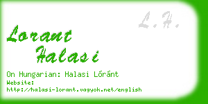 lorant halasi business card